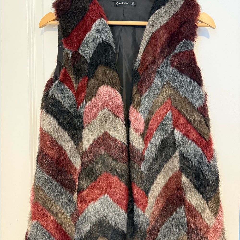 Stradivarius Black faux fur Vest